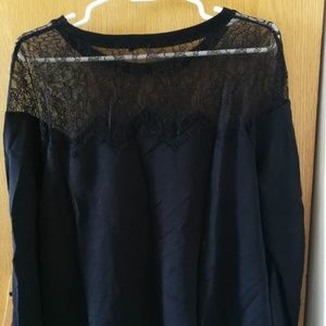 zara black lace top